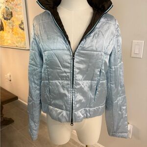 RED LINE Women's Light Blue Quilted Jacket with hidden hood